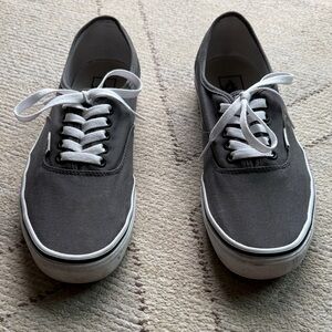 Men’s Vans Authentic Gray Canvas Sneakers with White Laces